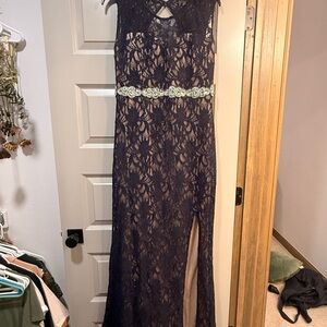 Jodi Kristopher Navy Lace Dress